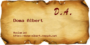 Doma Albert névjegykártya