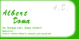 albert doma business card